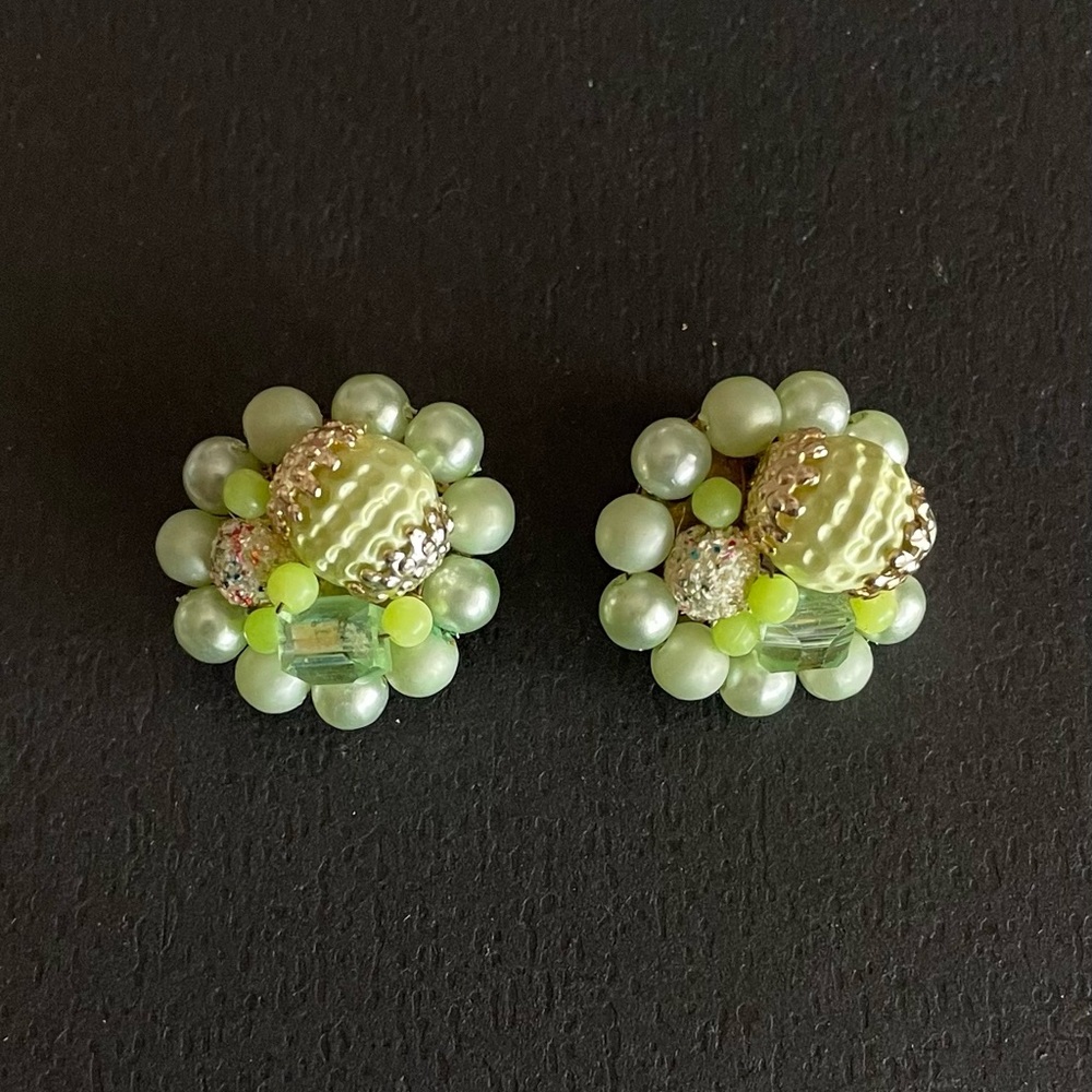 Vintage Japan Clip On Earrings